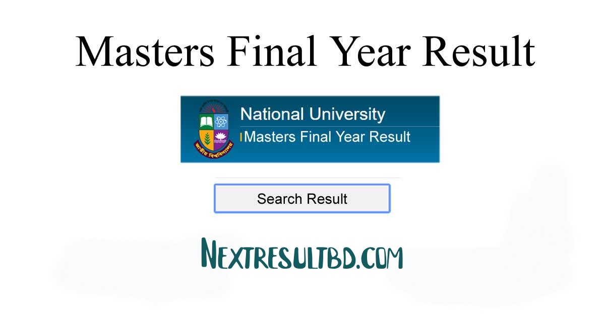 মাস্টার্স ফলাফল NU Result 2023 Masters Final Year Session 201920